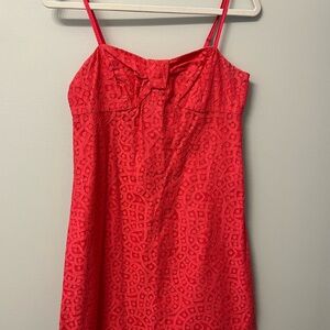 Lilly Pulitzer Red Asymmetrical Lace Sundress